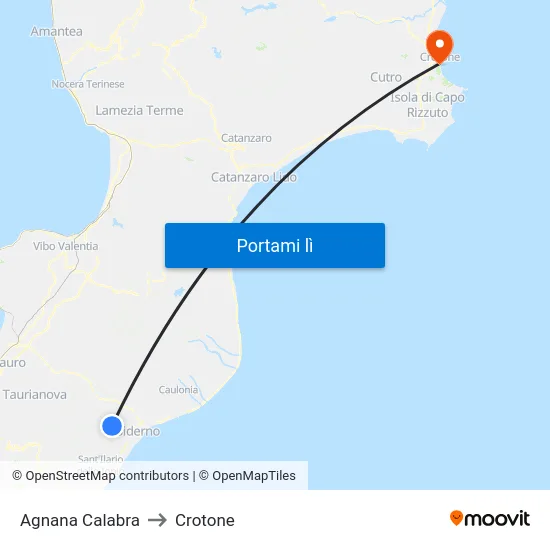 Agnana Calabra to Crotone map