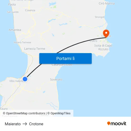Maierato to Crotone map