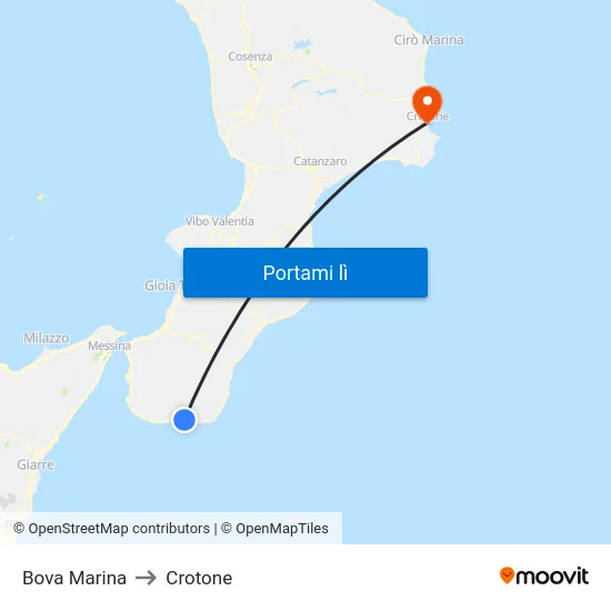 Bova Marina to Crotone map