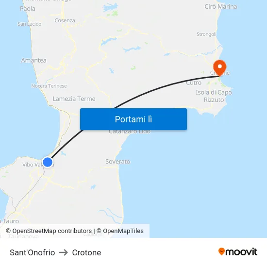 Sant'Onofrio to Crotone map