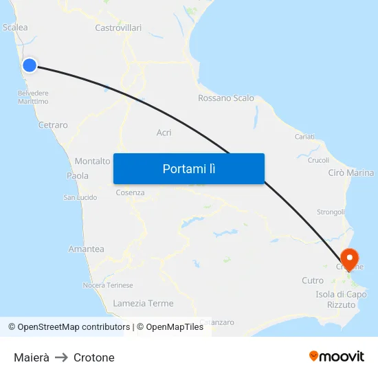 Maierà to Crotone map