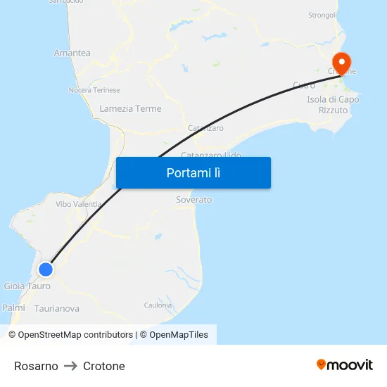 Rosarno to Crotone map