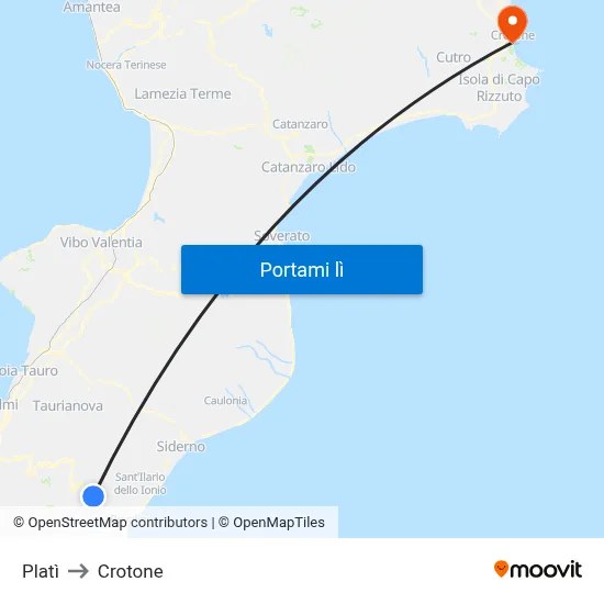 Platì to Crotone map