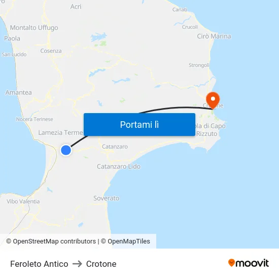 Feroleto Antico to Crotone map