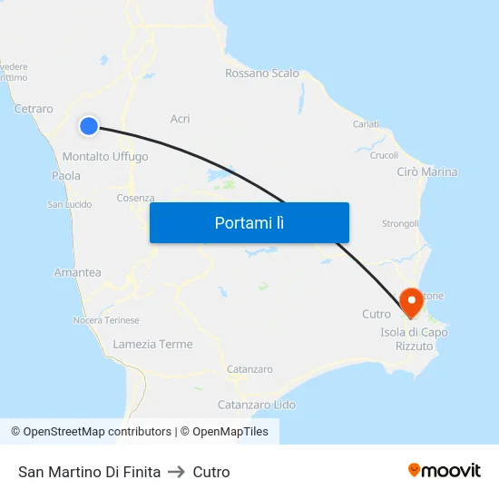 San Martino Di Finita to Cutro map