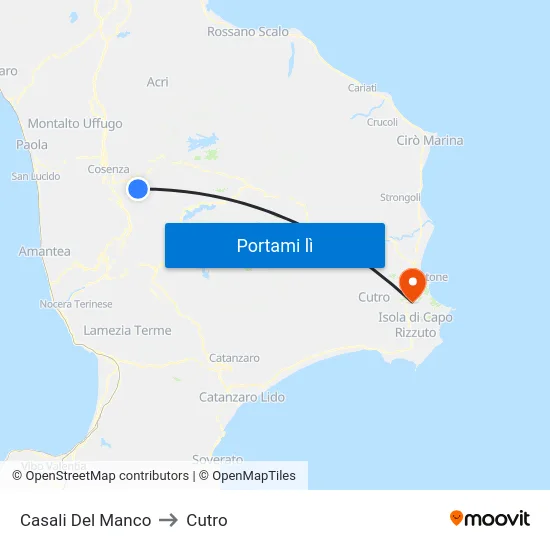 Casali Del Manco to Cutro map