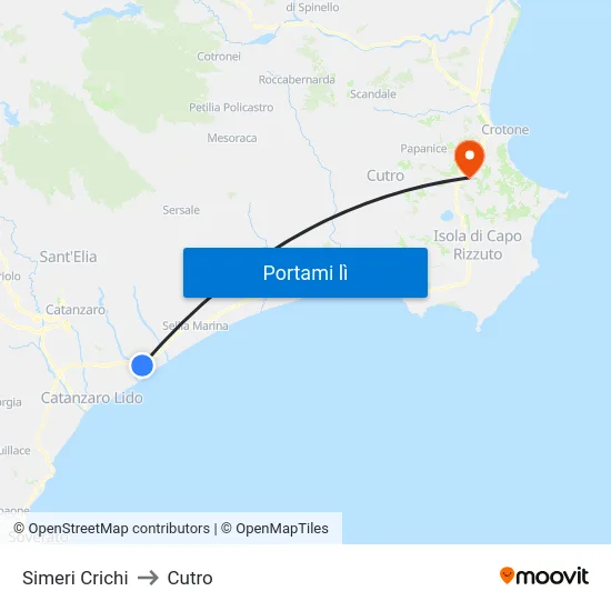 Simeri Crichi to Cutro map