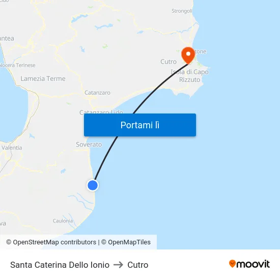 Santa Caterina Dello Ionio to Cutro map