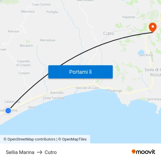 Sellia Marina to Cutro map