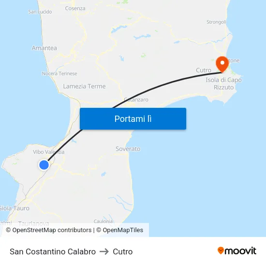 San Costantino Calabro to Cutro map