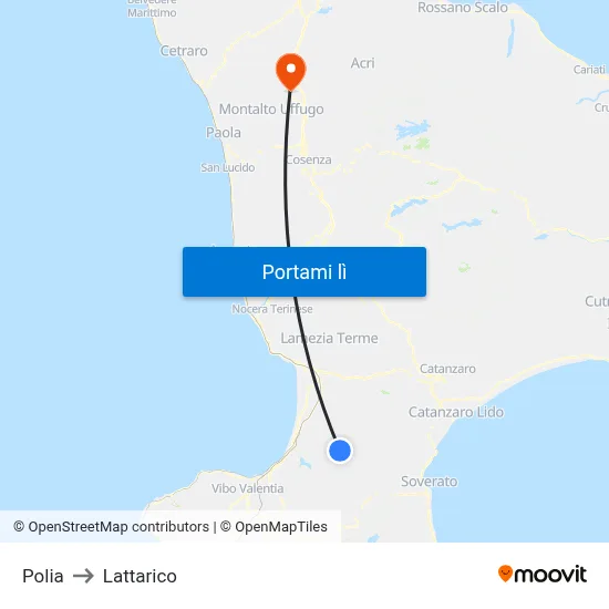 Polia to Lattarico map