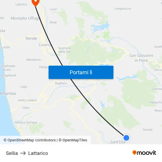 Sellia to Lattarico map