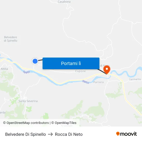 Belvedere Di Spinello to Rocca Di Neto map