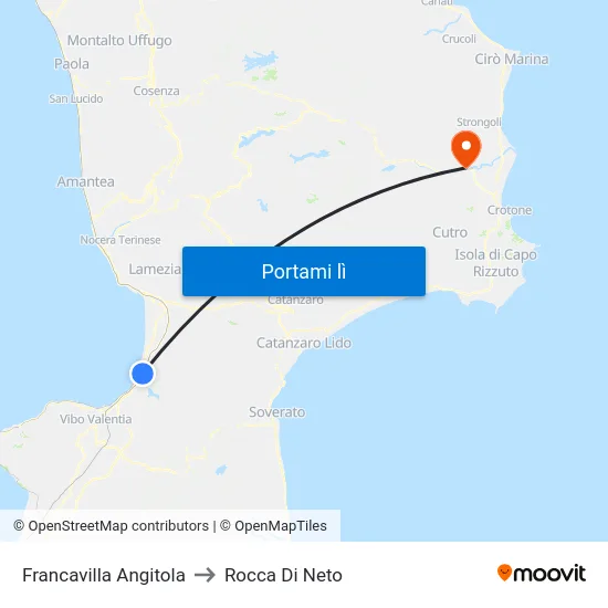 Francavilla Angitola to Rocca Di Neto map