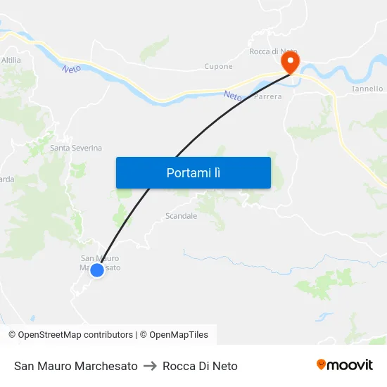 San Mauro Marchesato to Rocca Di Neto map