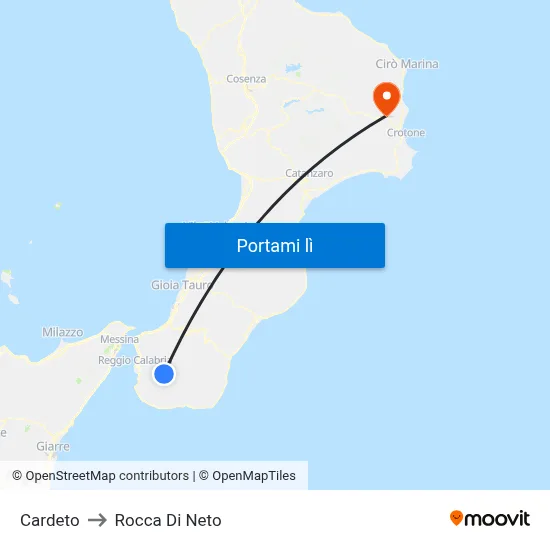 Cardeto to Rocca Di Neto map