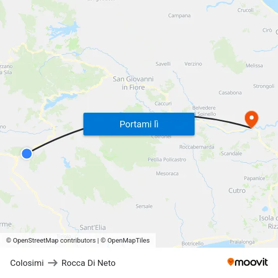 Colosimi to Rocca Di Neto map