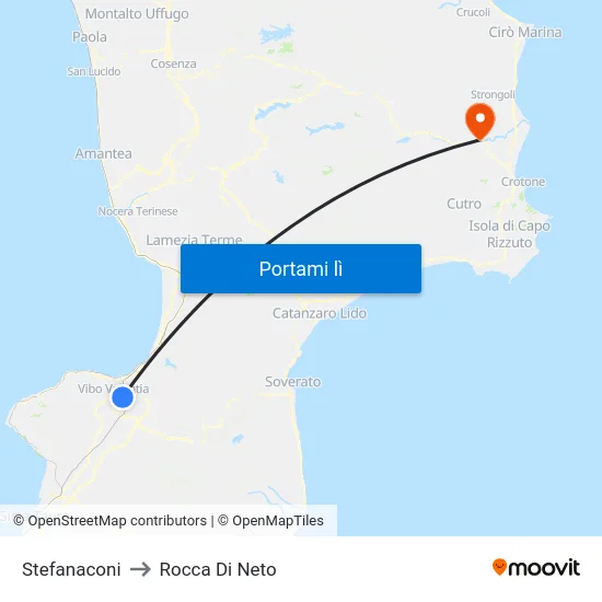 Stefanaconi to Rocca Di Neto map
