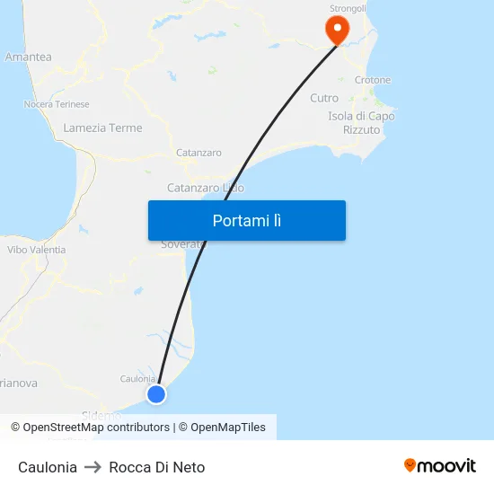 Caulonia to Rocca Di Neto map