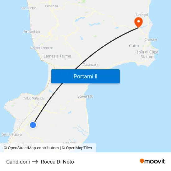 Candidoni to Rocca Di Neto map