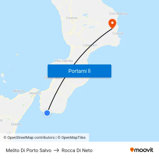 Melito Di Porto Salvo to Rocca Di Neto map