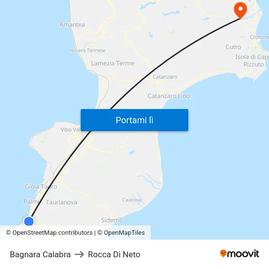 Bagnara Calabra to Rocca Di Neto map