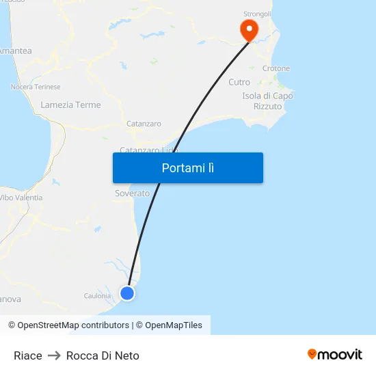 Riace to Rocca Di Neto map