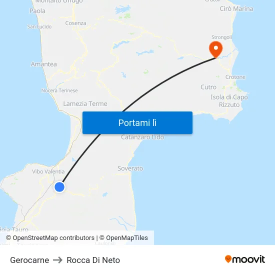 Gerocarne to Rocca Di Neto map