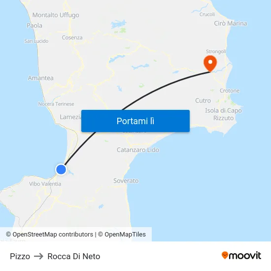 Pizzo to Rocca Di Neto map