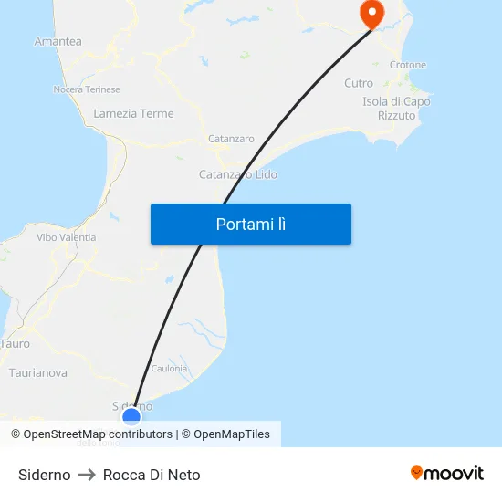 Siderno to Rocca Di Neto map