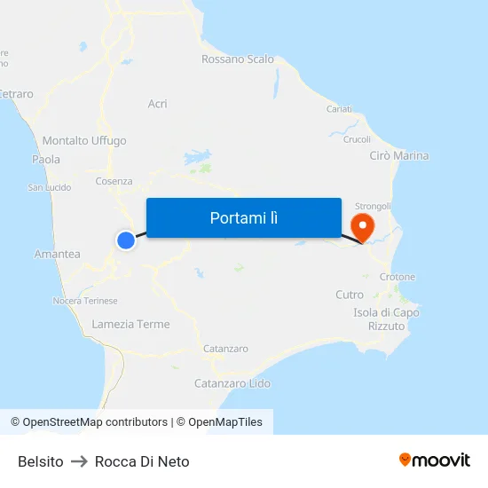 Belsito to Rocca Di Neto map