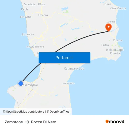 Zambrone to Rocca Di Neto map