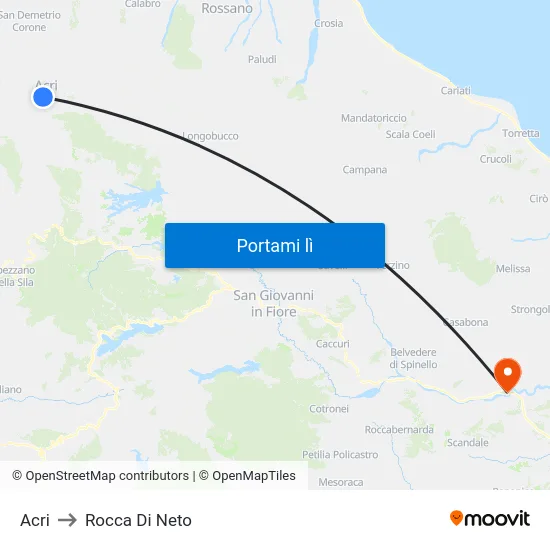 Acri to Rocca Di Neto map