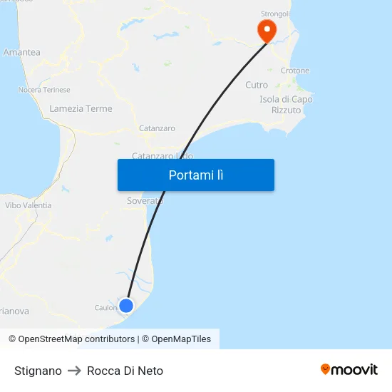 Stignano to Rocca Di Neto map