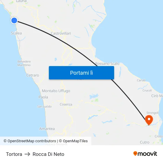 Tortora to Rocca Di Neto map