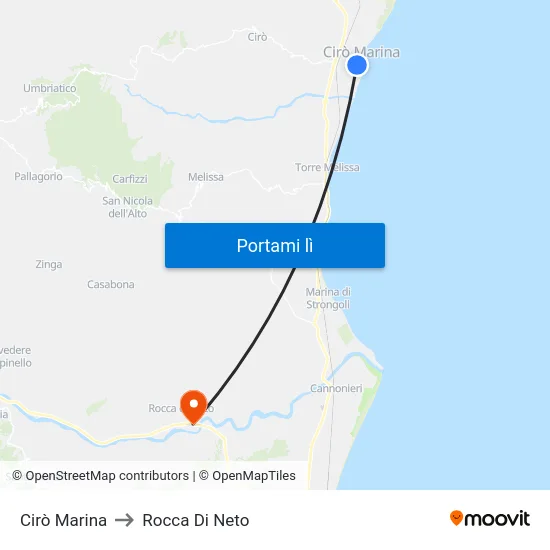 Cirò Marina to Rocca Di Neto map