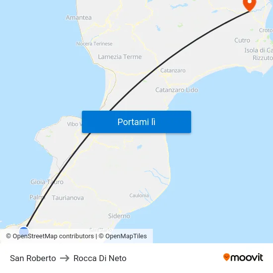 San Roberto to Rocca Di Neto map