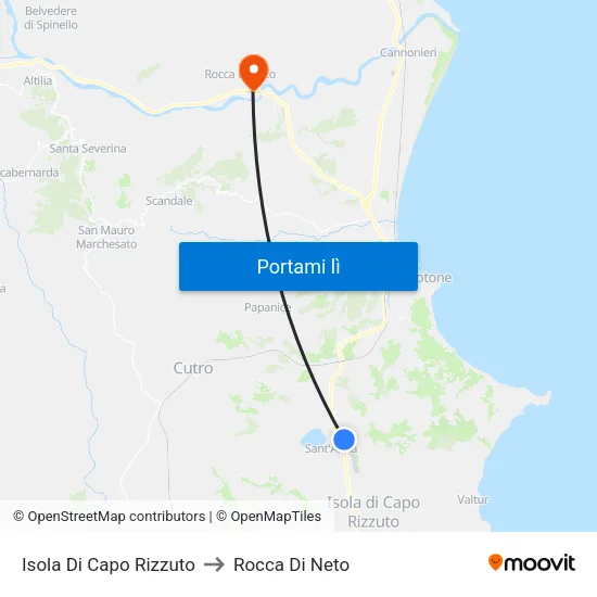 Isola Di Capo Rizzuto to Rocca Di Neto map