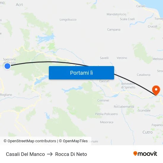 Casali Del Manco to Rocca Di Neto map
