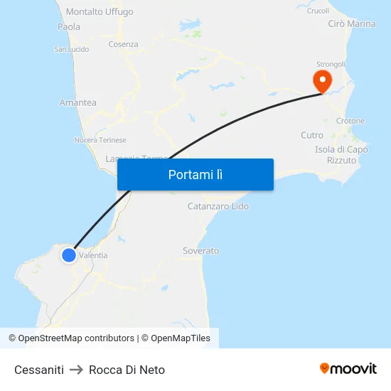 Cessaniti to Rocca Di Neto map