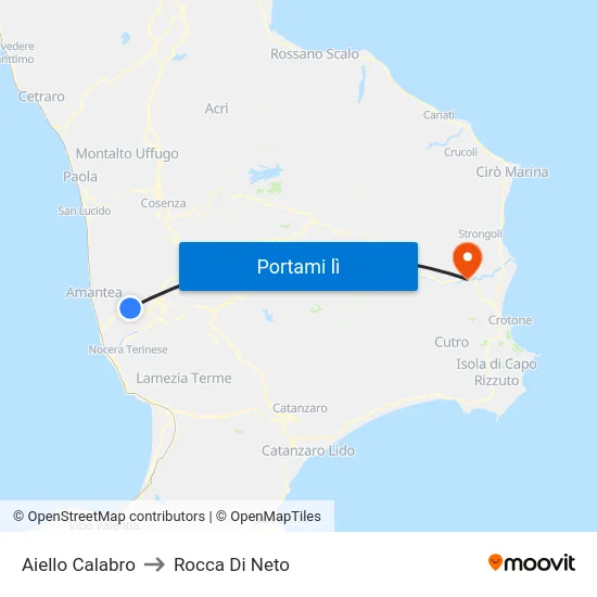 Aiello Calabro to Rocca Di Neto map