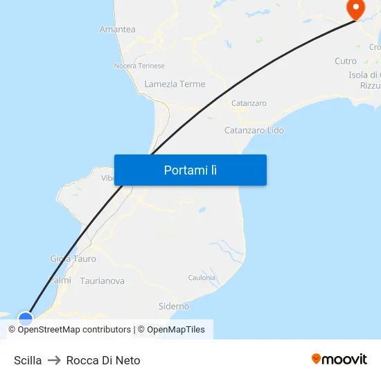 Scilla to Rocca Di Neto map