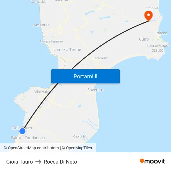 Gioia Tauro to Rocca Di Neto map