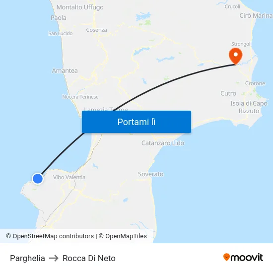 Parghelia to Rocca Di Neto map