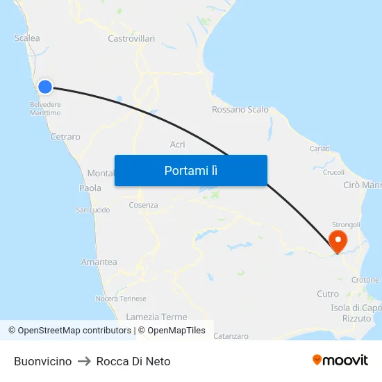 Buonvicino to Rocca Di Neto map
