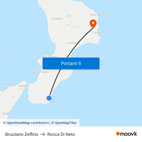 Bruzzano Zeffirio to Rocca Di Neto map