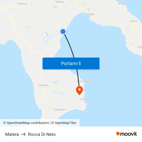Matera to Rocca Di Neto map
