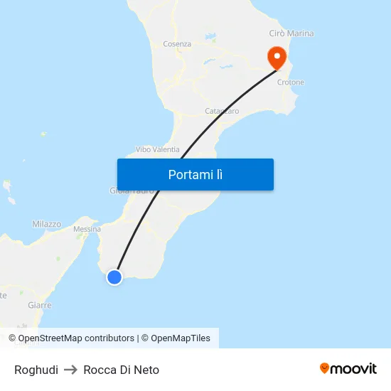Roghudi to Rocca Di Neto map