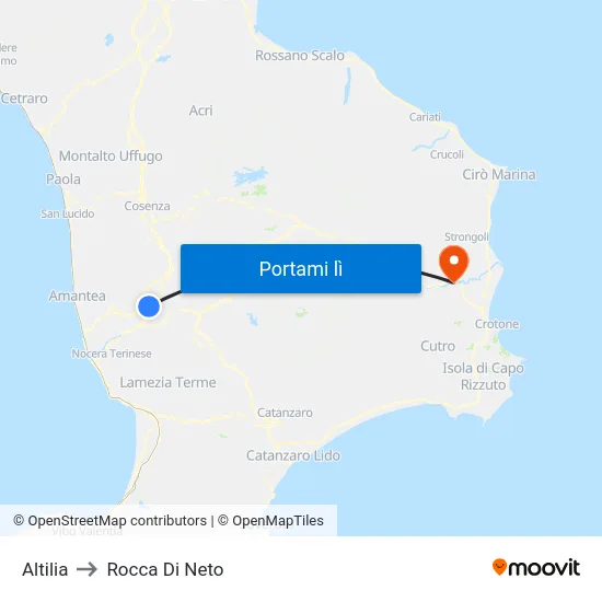 Altilia to Rocca Di Neto map