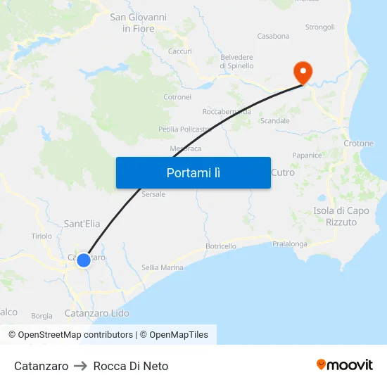 Catanzaro to Rocca Di Neto map